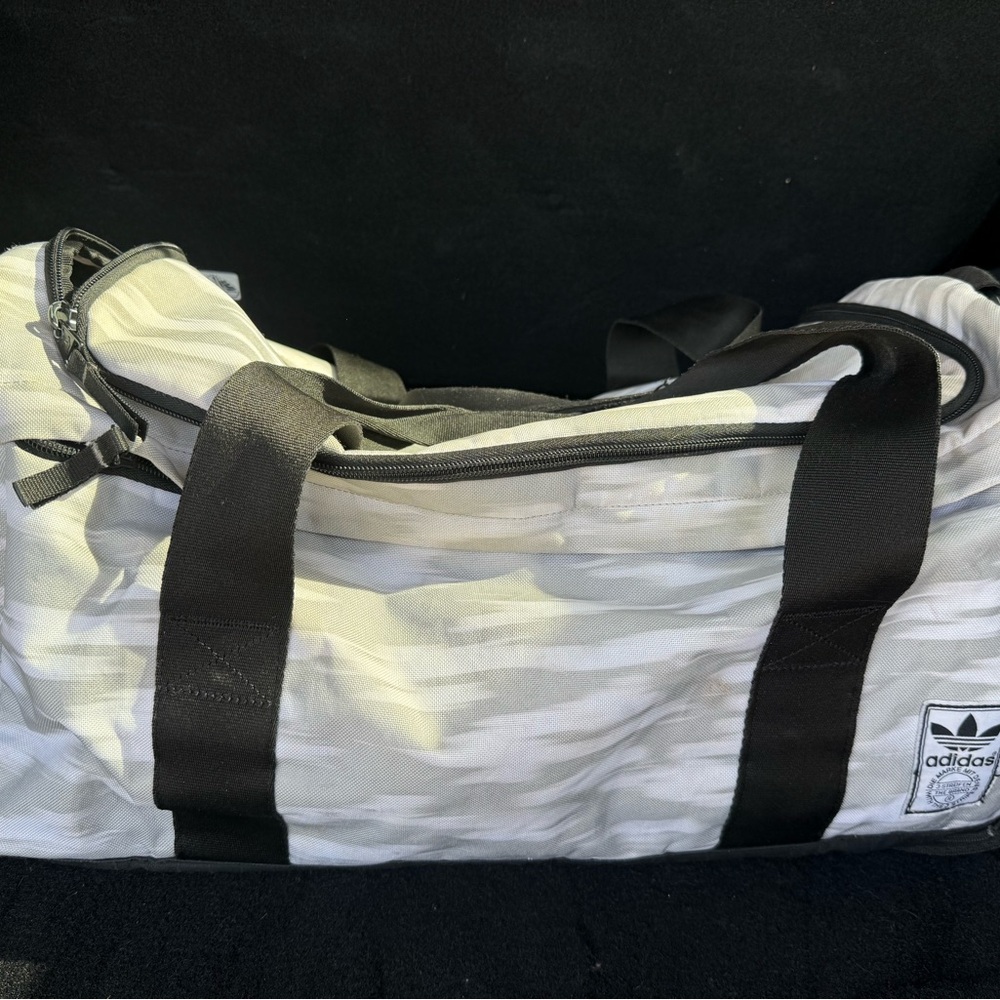 Adidas Black and White Duffle Bag